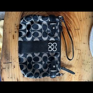 Coach Black and Grey Wristlet